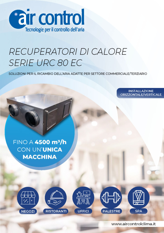 Serie URC 80 EC – VMC portata aria fino a 4500 mc